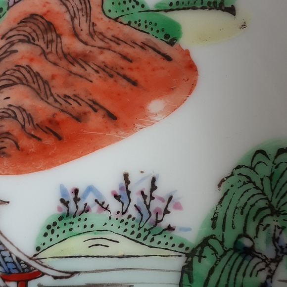 Vintage porcelain hand painted pewter encase bowl. - Picture 3 of 12